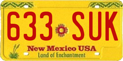 NM license plate 633SUK