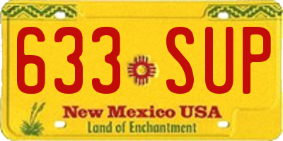 NM license plate 633SUP