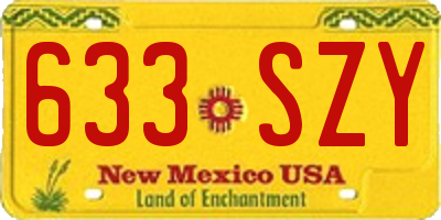 NM license plate 633SZY