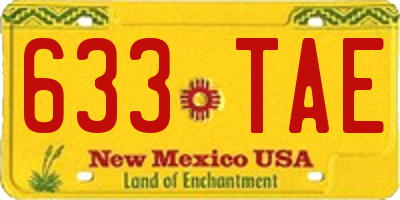 NM license plate 633TAE