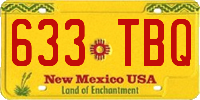 NM license plate 633TBQ