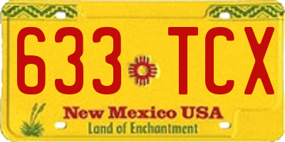 NM license plate 633TCX