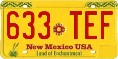 NM license plate 633TEF