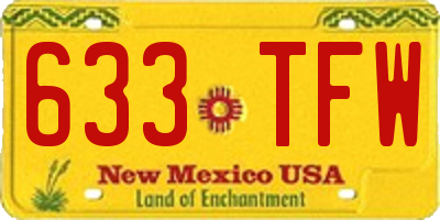 NM license plate 633TFW