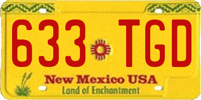 NM license plate 633TGD