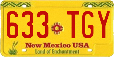 NM license plate 633TGY