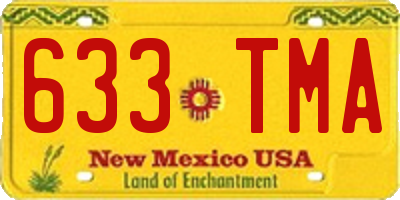 NM license plate 633TMA