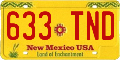 NM license plate 633TND