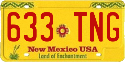 NM license plate 633TNG