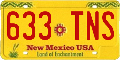 NM license plate 633TNS