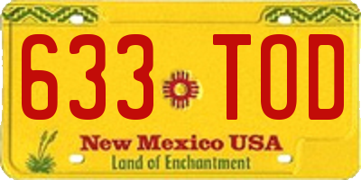 NM license plate 633TOD