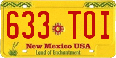 NM license plate 633TOI