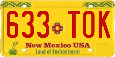 NM license plate 633TOK