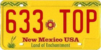 NM license plate 633TOP
