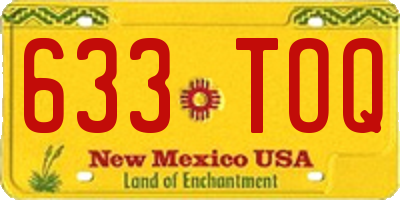 NM license plate 633TOQ