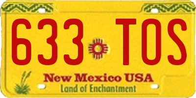 NM license plate 633TOS