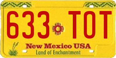 NM license plate 633TOT