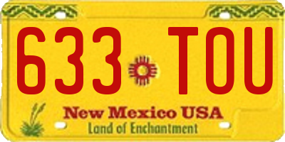 NM license plate 633TOU