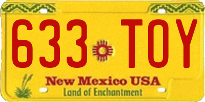NM license plate 633TOY