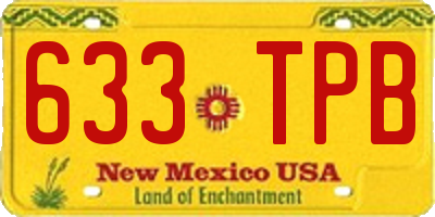 NM license plate 633TPB