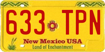 NM license plate 633TPN