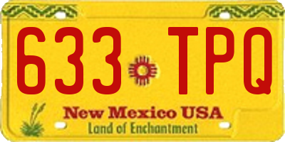 NM license plate 633TPQ