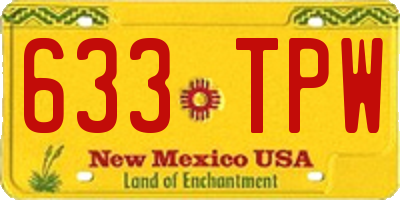 NM license plate 633TPW