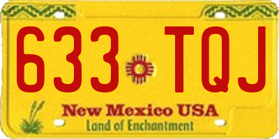 NM license plate 633TQJ