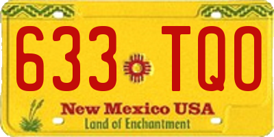 NM license plate 633TQO