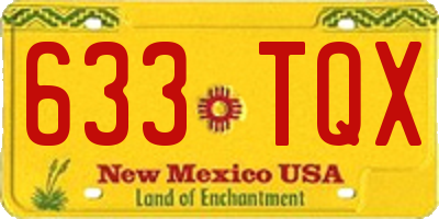 NM license plate 633TQX