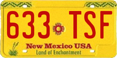 NM license plate 633TSF