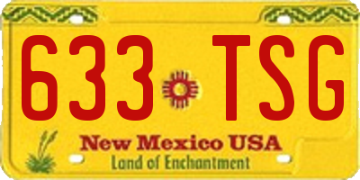 NM license plate 633TSG