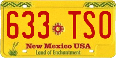 NM license plate 633TSO