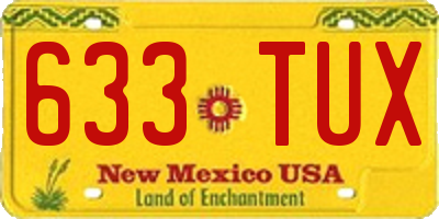 NM license plate 633TUX