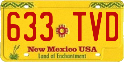NM license plate 633TVD