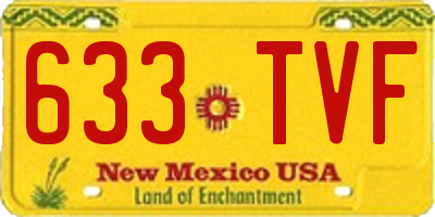 NM license plate 633TVF