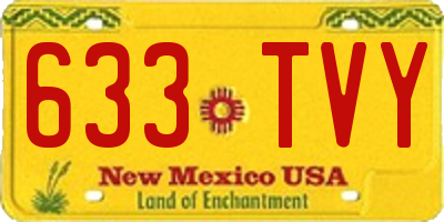 NM license plate 633TVY