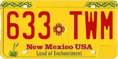 NM license plate 633TWM