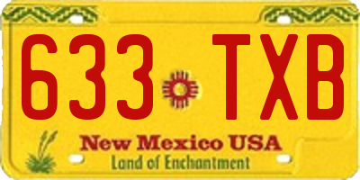 NM license plate 633TXB