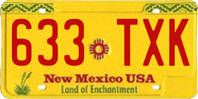 NM license plate 633TXK