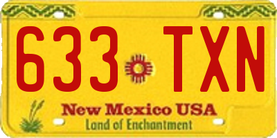 NM license plate 633TXN