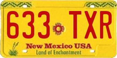 NM license plate 633TXR