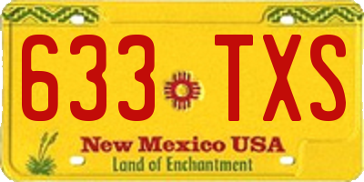 NM license plate 633TXS