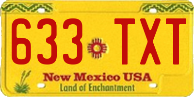 NM license plate 633TXT