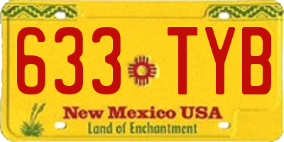 NM license plate 633TYB