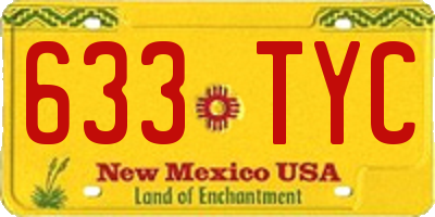 NM license plate 633TYC