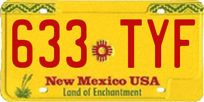 NM license plate 633TYF