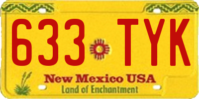 NM license plate 633TYK