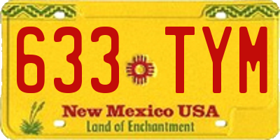 NM license plate 633TYM