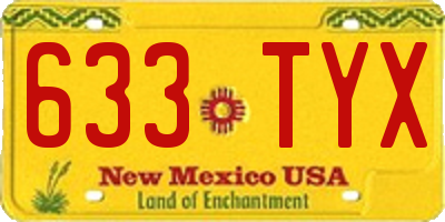 NM license plate 633TYX